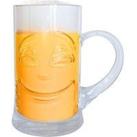 Bierglas Dubbele expressie gezicht Voor en Na een Bier rood