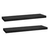 5five Étagère murale Bassline - 2x - noir - 80 cm - bois/MDF