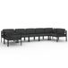 vidaXL 7-delige loungeset met kussens aluminium antracietkleurig