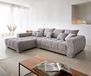 DELIFE Bank Josea Cord argenté 300x220 cm pouf banquette d'angle gauche
