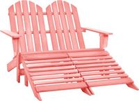vidaXL Adirondack Tuinstoel 2-zits met Voetenbank Vurenhout Roze