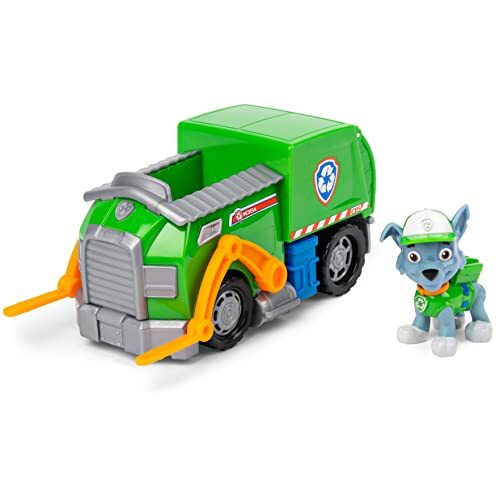 PAW Patrol Rocky's Recycling Truck Vehicle met Collectible Figuur, voor Kinderen van 3 jaar en ouder