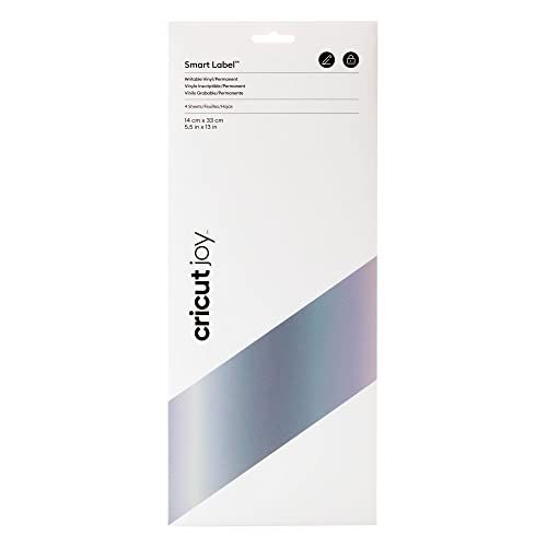 CRICUT Joy Smart Label Writable Vinyl (Permanent) - Zilver - 4 Vellen - 14cm x 33cm - voor Joy