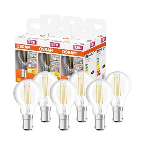 OSRAM LED STAR CLASSIC P40 LED Lamp - B15D - 470lm - 2700K - 6-pack