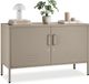 Tectake Stalen Dressoir - TV Meubel - 100 x 42,5 x 65 cm - Taupe