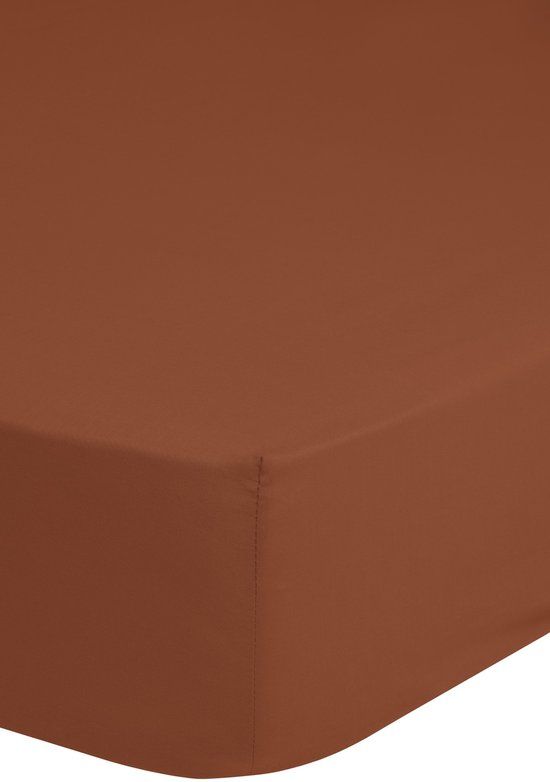 Muller Textiles Hoeslaken Effen Kleur 90x220 cm Terra 100% Katoen