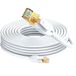 Elfcam - Câble Réseau Ethernet RJ45 Cat 7 Blindé SFTP - 1m (rond blanc)