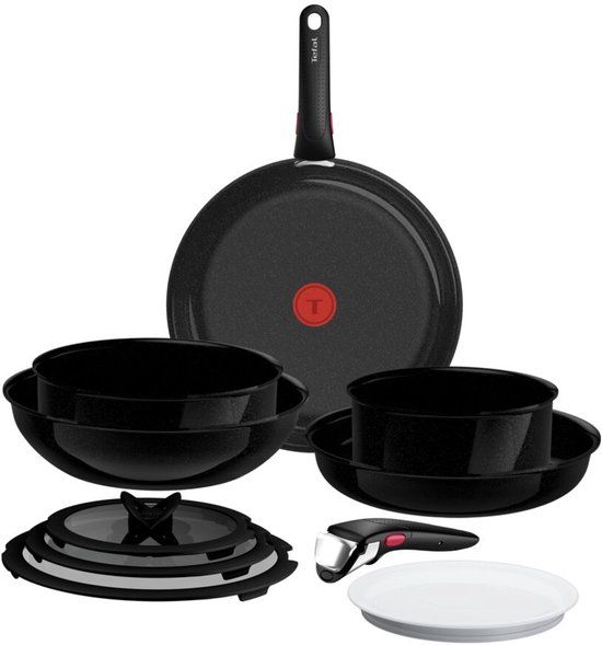 Tefal Ingenio Excellence Ceram - Pannenset - 11-delig - Fusion Core - Zwart