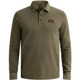 PME Legend American Classic polo shirt with long sleeves and flight pocket green