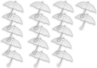 discountershop 17 stuks Paraplu transparant plastic paraplu's 100 cm
