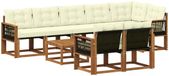 vidaXL Acacia Hout Hoek Loungeset 8-zits Naturel et Crème