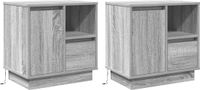 vidaXL Table de chevet 2 pièces Bois de pin traité Gris