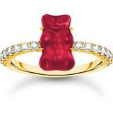 Thomas Sabo TR2459-414-10-54 Goldener Ring mit rotem Goldbären Damen