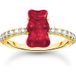 Thomas Sabo TR2459-414-10-54 Goldener Ring mit rotem Goldbären Damen
