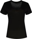 Guess T-Shirt Dames Zwart V-hals Korte Mouw Regular Fit
