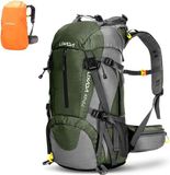 Sac à dos de randonnée 50L sans marque avec housse de protection, imperméable, ultraléger pour l'alpinisme, l'escalade, le trekking, le sport, le voyage, le camping, nylon vert, unisexe