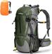 Sac à dos de randonnée 50L sans marque avec housse de protection, imperméable, ultraléger pour l'alpinisme, l'escalade, le trekking, le sport, le voyage, le camping, nylon vert, unisexe