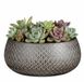Mica Decorations Bloempot / schaal Madeira - zilver - terracotta - 13 x 27 cm - schubbenpatroon