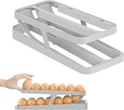 Shenzhen Haorui Industrial Technology Co., Ltd. Fenêtre de toit à double couche : stockage d'œufs pour réfrigérateur - porte-œufs à roulement automatique pour 24-28 œufs - organisateur de réfrigérateur peu encombrant