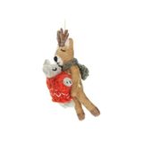 Feutrine Suspension de Noël, biche et faon