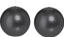 Trend Candles Bougeoir lisse - 2x - noir - 7 cm - 16 heures de combustion