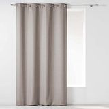 Interieurzachtheid, Home Comfort Newton linnengordijn van chambray, effen polyester met ringen, 140 x 260 cm