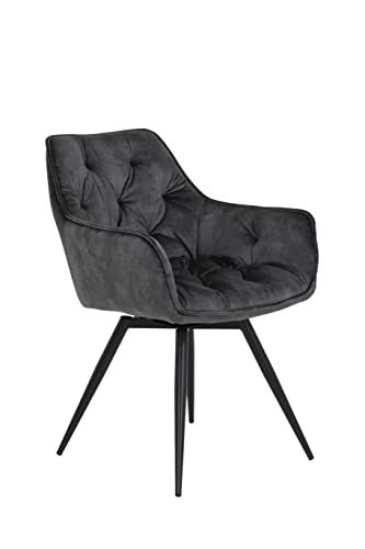 Apollo Florentina fauteuil - Antraciet - Fluweel - Metaal - 360° draaibaar
