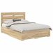 vidaXL Bedframe Sonoma Oak 150 x 200 cm Engineered Wood