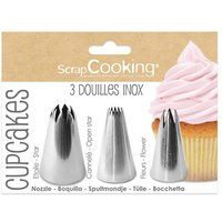 Scrapcooking Set van 3 roestvrijstalen cupcakevormpjes
