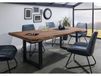 Massivmoebel24 FREEFORM Table à manger 180x90 en bois de Sheesham teinté brun mat pieds en U anthracite mat