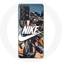 Nike Hoesje voor Samsung Galaxy A52s 5G Logo Wit Motorwiel Maniacase