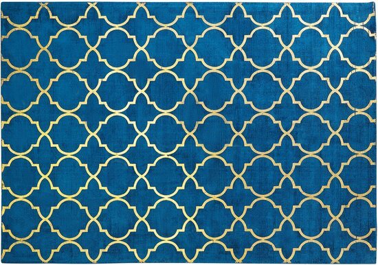 YELKI - Vloerkleed - Marineblauw - 140 x 200 cm - Viscose