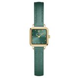 Pierre Lannier 059H577 Polshorloge Dames Groen Leer Goudkleurig Vierkant Analoog Quartz