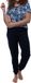 Ammann Dames pyjama Night & Home blauw gebloemd korte mouw katoen/modal XL