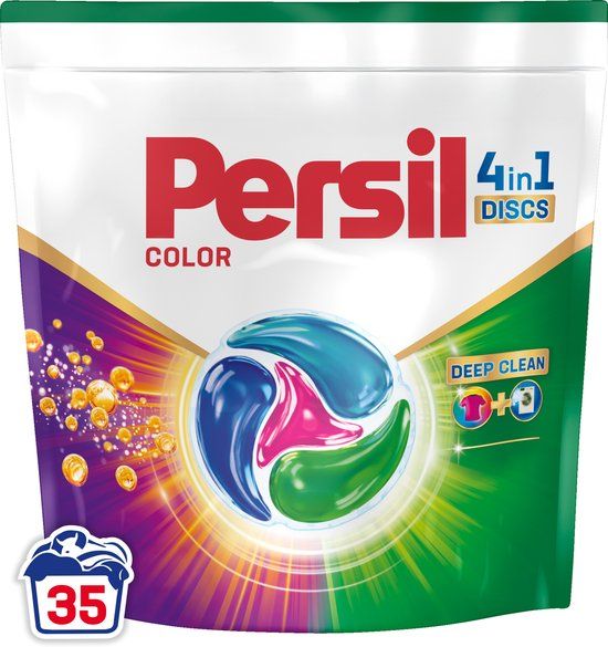 Persil Discs Color - Wascapsules - Krachtige Vlekverwijdering - Hygiënische Frisheid - Gekleurde Was - 35 Wasbeurten