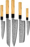 Shinrai Knives Japan Shinrai Knives Takumi Kaza 5-delige Damascus Messenset