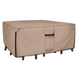 ULTCOVER Rechthoekige Patio Heavy Duty Tafelhoes - 600D Stoer Canvas Waterdicht Outdoor Eettafel en Stoelen Algemene Meubelhoes Afmeting 136L x 74W x 28H inch