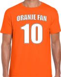 Bellatio Decorations Oranje fan t-shirt voor heren - Oranje fan nummer 10 - Nederland supporter - EK/ WK shirt / outfit L