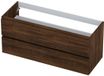 INK - Onderkast 2 Laden Greeploos met Houten Keerlijst - 120 cm - Koper Eiken