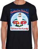 Bellatio Decorations Fout Kerst t-shirt / shirt - Christmas in Suriname we know how to party - zwart voor heren - kerstkleding / kerst outfit XXL
