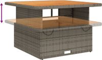 vidaXL Tuintafel Grijs Polywood Acaciahout 110x110x71 cm