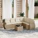 Maison Exclusive - Ensemble de meubles de jardin 7 pièces avec canapé et coussins, beige, en polyrotin