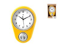 H&H Orologio Con Timer Contaminuti, 22X16Cm, Giallo
