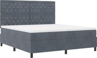 vidaXL LED Boxspringbed met Matras Donkergrijs 180 x 200 cm Fluweel