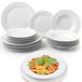 Shally Dogan 18-delig porseleinen tafelservies voor 6 personen, set bestaande uit 6 platte borden, 6 diepe borden, 6 desserts en fruit, modern design (wit)