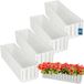 KOTARBAU® Balkonbak, Bloembak voor Balkon, Kunststof Balkonbak, 58 x 18 x 16 cm, Wit, Balkon Plantenbak, Rechthoekig, Weerbestendige Plantenbak
