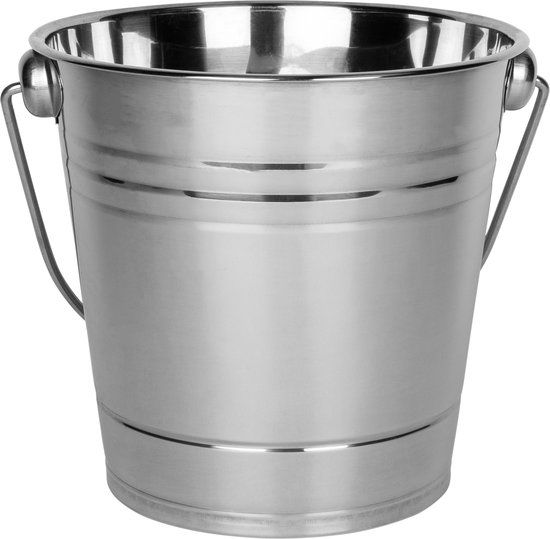 QUVIO Wijnkoeler - Ijsemmer - Champagnekoeler - Wijnfles koeler - RVS - 3 liter - Zilver