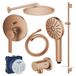 GROHE Pack douche encastré mitigeur + douchette 3 jets + barre de douche + tête + flexible + coude, Warm Sunset brossé