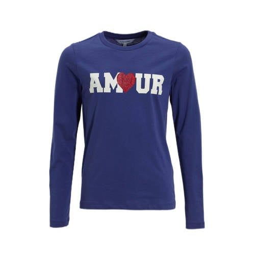 Anytime longsleeve met printopdruk paars