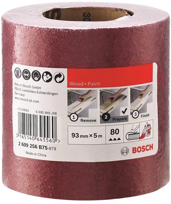 Bosch Schuurrol Hout 93mm x 5m K80